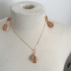 24K Dubai Gold Plated Necklace and Earrings Set New $ 45